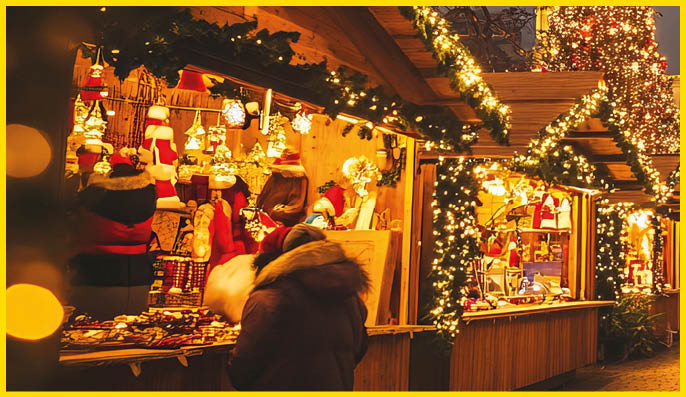 Christmas market in Budapest dazzles with festive lights and holiday cheer at Saint Stephen Basilica. ID_bc561bc0-7501-4688-901a-b7d4499a3e37 --ar 16:9 --v 6.1 Job ID: ed450065-c7f3-4f62-8674-844e441d78f5