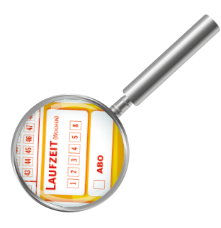 silver magnifier with checkered background showing transparency effect