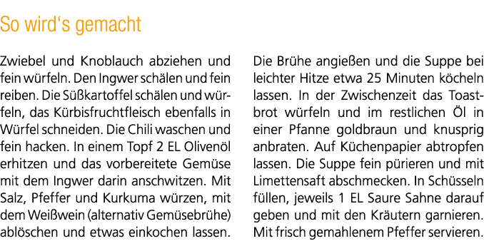 So wird‘s gemacht Zwiebel und Knoblauch abziehen und fein w rfeln. Den Ingwer sch len und fein reiben. Die S kartoff...