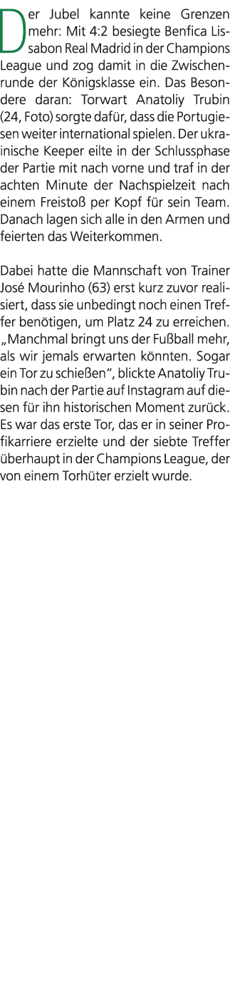 Der Jubel kannte keine Grenzen mehr: Mit 4:2 besiegte Benfica Lissabon Real Madrid in der Champions League und zog da...