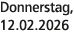Donnerstag, 12.02.2026