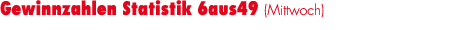 Gewinnzahlen Statistik 6aus49 (Mittwoch)