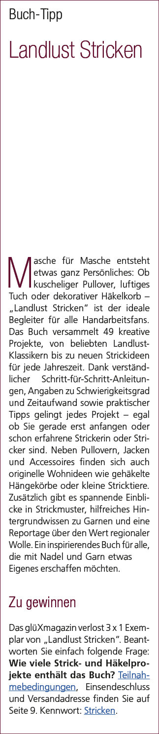 Buch Tipp Landlust Stricken Masche f r Masche entsteht etwas ganz Pers nliches: Ob kuscheliger Pullover, luftiges Tuc...