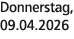 Donnerstag, 09.04.2026