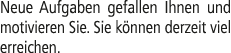 Neue Aufgaben gefallen Ihnen und motivieren Sie. Sie k nnen derzeit viel erreichen.