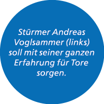 St rmer Andreas Voglsammer (links) soll mit seiner ganzen Erfahrung f r Tore sorgen.
