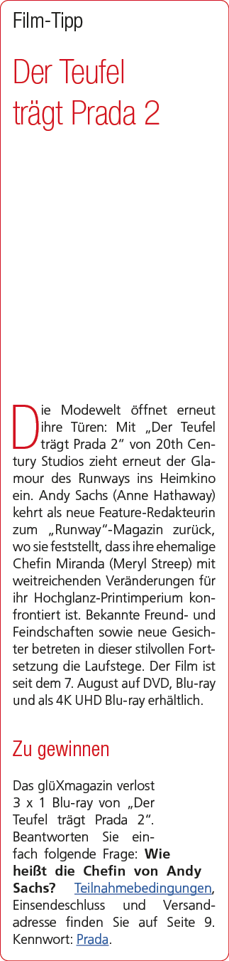 Film Tipp Der Teufel tr gt Prada 2 Die Modewelt ffnet erneut ihre T ren: Mit „Der Teufel tr gt Prada 2“ von 20th Cen...