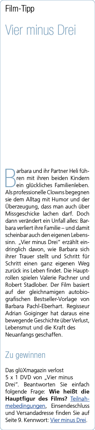 Film Tipp Vier minus Drei Barbara und ihr Partner Heli f hren mit ihren beiden Kindern ein gl ckliches Familienleben....