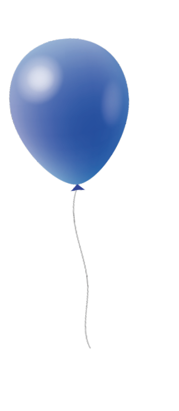 Elf bunte Luftballons in verschiedenen Farben sind nebeneinander in einer Reihe angeordnet. Beschreibung von KI generiert