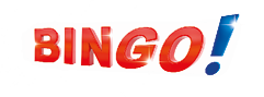 Das bunte Wort „BINGO!“ ist in gro en, gl nzenden Buchstaben dargestellt, wobei das Ausrufezeichen blau und mit einem Lichtreflex versehen ist. Beschreibung von KI generiert