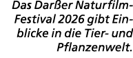 Das Dar er NaturfilmFestival 2026 gibt Einblicke in die Tier und Pflanzenwelt.