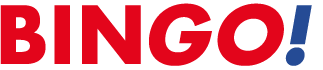 Das Wort „BINGO!“ ist in gro en, fetten Buchstaben geschrieben, wobei „BINGO“ rot und das Ausrufezeichen blau ist. Beschreibung von KI generiert