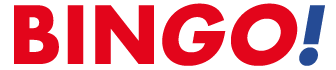 Das Wort „BINGO!“ ist in gro en, fetten Buchstaben geschrieben, wobei „BINGO“ rot und das Ausrufezeichen blau ist. Beschreibung von KI generiert